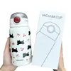316 Termo Taza Gato Taza de Agua de Alto Valor Taza con Popote Nicho Portátil Gran Capacidad Ins Linda Taza de Café