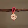 Mini espada con patrón de talla en madera de durazno y hacha, accesorios colgantes, manualidades, joyería DIY, manualidades de talla en madera