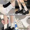 Meias Femininas de Meia-Cana para Pós-Parto, Meias de Algodão de Cor Sólida para Primavera e Verão, Meias Versáteis Casuais Empilhadas Estilo Japonês, Meias Longas de Outono e Inverno