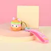 Llavero de Goma Suave de PVC Dibujo Animado 3D Muñeca Linda Creativa Colgante para Mochila de Estudiante En Stock