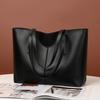 Bolsos al por mayor de comercio exterior, bolsos de gran capacidad para mujer, bolsos tote retro de textura de cuero suave con costuras, bolsos de hombro para dama