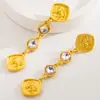 Brincos de Leão Cruzados Novo Vintage Banhados a Ouro Cravejados de Diamantes, Brincos Longos Elegantes Estilo Western, Acessórios de Orelha de Nicho