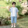 Conjunto Hanfu para Niños y Niñas 2026 Verano Nuevo Elegante Nuevo Estilo Chino Traje Tang Estilo Antiguo Atuendo de Presentación Conjunto de Dos Piezas Moderno
