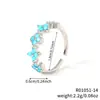 Anillo Abierto de Lujo Minimalista Ins de Nicho con Forma de Gota de Agua Cruzada Anillo de Hoja Francesa Dulce y Fresco para Mujer