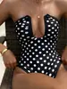 Traje de baño de una pieza retro con tirantes de lunares europeos y americanos transfronterizo para mujer, traje de baño sexy de alta gama ajustado, bikini de una pieza