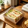 Caja de embalaje para sándwich, caja rectangular para pastel de nieve, caja desechable para pastel de hebras de carne, caja de embalaje para tiramisú