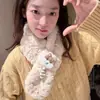 2025 Nuevo Estilo Coreano Lindo Perro de Peluche Bufanda Cruzada para Mujer Otoño e Invierno Cálida y Versátil Protector de Cuello de Moda