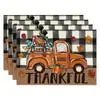 Jogos Americanos de Halloween Mais Vendidos da Amazon com Padrão de Fantasma e Abóbora, Material de Linho, Jogos Americanos de Decoração de Mesa Estilo Americano