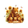 Adesivos de Parede de Urso de Desenho Animado e Girassol Transfronteiriços para Sala de Estar e Quarto Decoração de Casa, Adesivos de Parede de Decoração de Fundo Atacado, Personalizável