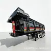 Exportación transfronteriza semirremolque basculante trasero en forma de U de 3 ejes, vehículo de transporte de arena y grava, remolque de transferencia de residuos de construcción