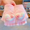 Guantes Gruesos de Tapa abatible para Niños para Escribir Tareas, Lindos Guantes Cálidos de Cinco Dedos de Kuromi para Niñas en Invierno