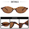 Gafas de sol ovaladas de montura estrecha, únicas y modernas, para mujer, alta calidad, protección solar para la playa transfronteriza, protección UV, gafas de sol de celebridad de internet