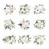 Hk006-T Pegatinas Redondas Decorativas Florales para Tarjetas de Felicitación y Sobres, Pegatinas Selladoras Autoadhesivas, Pegatinas Redondas Selladoras Festivas