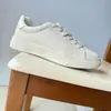 Zapatos Blancos de Piel Genuina de Alta Calidad Hechos en Guangdong, Nuevos para Primavera y Verano, de Corte Bajo, con Cordones, Estampado de Letra C, Ligeros, Amortiguadores, Tenis Casuales