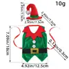 Disfraz de Elfo Navideño Transfronterizo Funda para Botella de Vino Adornos Decorativos Navidad Linda Cubierta Roja para Vino Mesa de Comedor Decoración de Ambiente Props
