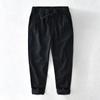L8223 calça casual de linho fresca com cintura elástica e cordão masculino tubo reto solta de algodão e linho uma geração de cabelo
