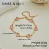 Pulsera de acero inoxidable chapada en oro con forma de corazón y circonitas de colores, ajustable, joyería de lujo ligero para mujer, venta al por mayor