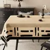 Mantel estilo wabi-sabi, impermeable, a prueba de aceite, fácil de limpiar, lujo ligero, tacto de alta gama, mantel de PVC anti-quemaduras para comedor, cubierta vintage para mesa de café