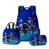 3D novo robô cósmico astro bot bolsa de estudante mochila lancheira estojo de lápis conjunto de três peças