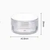 Fornecer caixa redonda baixa de 20g engarrafada ps/pp plástico frasco de creme transparente creme de teste frasco de amostra pequeno