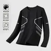 Camiseta casual versátil de manga larga para hombre para otoño, cuello redondo, color liso moderno, cómoda, transpirable y de corte holgado.