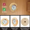 1 peça Termômetro e Higrômetro de Sauna em Celsius, Moldura Redonda de Madeira Natural, Tampa de Vidro, Sem Plástico, Medidor Analógico de Temperatura e Umidade para Salas de Sauna Seca e Úmida, Não Precisa de Bateria, Acessório para Spa a Vapor