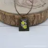 Base de Liga Retangular 28*35mm para Pingente de Porta-Retrato com Base de Liga e Borda de Flor de Rosa Seca Real