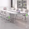 Mesa de Conferência Mesa Longa Mesa de Reunião Conjunto de Mesa e Cadeira Moderno Simples Escritório Mesa Longa de Conferência Sensação de Luxo Leve