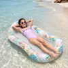 Tumbona inflable de PVC para agua para niños mayores y adultos, Cama inflable para ocio acuático en vacaciones de playa al aire libre