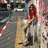 Pantalones Acampanados Estilo Chica Caliente Retro Americano de Tiro Bajo, Corte Ajustado, Color Caqui, Pantalones de Mezclilla Elásticos y Pantalones de Longitud Extendida