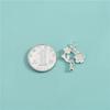 Colgante Flor Doble Plata de Ley S925 Colgante Flor Pequeña Estilo Étnico Colgante de Collar DIY Cristal Ágata Colgante de Pulsera