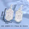 Colgante de Plata Pura 999 con Dijes de "Pasa Todos los Exámenes", Cordón Trenzado DIY para Pulsera de Estudiante, Colgante para Collar, Accesorios de Joyería, Materiales