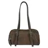 Bolso de mano único estilo vintage, bolso bowling, bolso baguette para el día a día, bolso Boston, bolso versátil de alta gama para hombro y axila