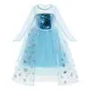 Novo Vestido de Princesa Elsa de Frozen com Capa de Tule, Fantasia de Performance para Halloween, Vestido Formal Infantil