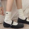 Calcetines de Media Pantorrilla para Mujer Primavera y Otoño Encaje de Burbujas Calcetines Caídos Estilo Miu Calcetines Largos Sencillos Algodón Puro Calcetines para Mujer Venta al por Mayor