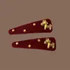 Pinza para el pelo de lana roja con diseño de poni y estrella de Año Nuevo para mujer, diseño dulce y único, herramienta para arreglar el flequillo para mujer