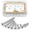 Juego de Tornillos Autorroscantes de Cabeza Redonda Cruzada de Acero Inoxidable 304 de 450/460 Piezas Caja de Tornillos Autorroscantes de Cabeza Avellanada Cruzada