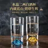 Juego de Copas de Vino Blanco Household Blue Mountain 0.1kg, Dispensador de Vino de Lujo Ligero con Escala, Copas de Vino de Vidrio Espeso Iceberg