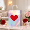 Nueva Bolsa de Empaque Blanca de Piel de Vaca de Amazon para San Valentín, Película de PE, Puntos, Bolsa de Regalo Resistente y Duradera