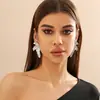Brincos estilosos simples elegantes europeus e americanos brincos de design de folha retrô femininos joias transfronteiriças brincos da moda