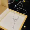 Collar de Acero de Titanio Estilo Coreano, Colgante de Diseño Versátil de Nicho de Lujo Ligero, Cadena para Clavícula de Temperamento Veraniego, Accesorios Inoxidables para Mujer