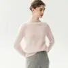 Suéter de cashmere macio, de alta densidade, gola semi-alta, caimento solto, quente, tricô simples, versátil para o dia a dia e como camada base.