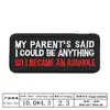 Parche de insignia transfronterizo nuevo, parche bordado, pegatinas de tela, bordado en blanco y negro, pegatinas de tela en inglés, letras en inglés rectangulares