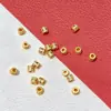 Cuentas Espaciadoras de Plata S925 Chapadas en Oro con Forma de Flor de Circonita, Accesorios de Cuentas DIY para Pulseras y Collares, Cuentas Redondas de Circonita Diamante Incrustada