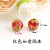 Contas Redondas de Esmalte Cloisonné Estilo Novo com Contas de Gotejamento de Óleo, Contas para Pulseira DIY Feitas à Mão, Contas Soltas