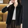 Cardigã de Tricô com Zíper e Gola 2026 Outono Feminino Solto Elegante Suéter de Tricô com Trançado Novo Top Feminino
