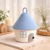 Caja de almacenamiento tejida creativa de cuerda de algodón con tapa para dormitorio, cesta organizadora de cosméticos para escritorio, adorno de cesta decorativa para dormitorio