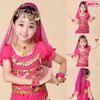 Nueva ropa de danza del vientre para niños ropa de danza india niñas danza del vientre pulsera collar bufanda top de pimiento