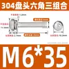 Tornillos de Acero Inoxidable 304 con Cabeza Redonda y Hexágono Interior, Pernos Semi-Redondos de Cabeza Plana, Tornillos de Combinación de Tres Piezas M2/M3M4M5M6M8