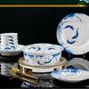 Louça azul e branco placa de porcelana Jingdezhen cerâmica doméstica osso China cerâmica disco tigela conjunto presente atacado